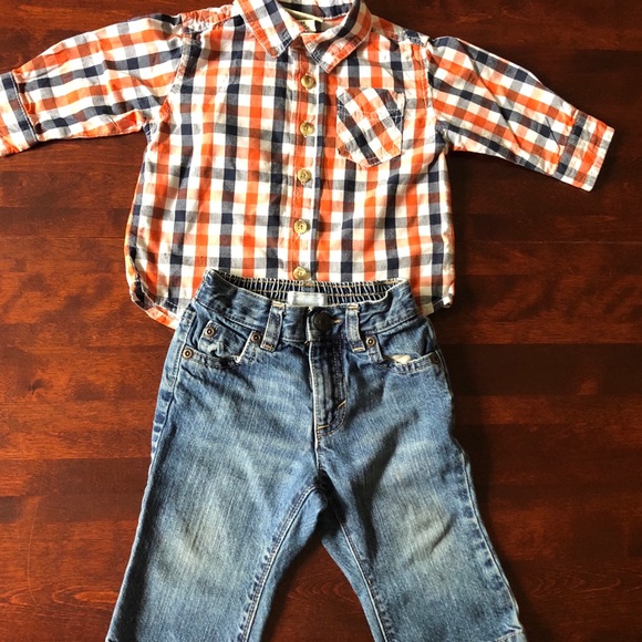 Old Navy Other - ‼️ 5/$40 Old Navy outfit, plaid shirt & jeans Old Navy Other - ‼️ 5/$40 Old Navy outfit, plaid shirt & jeans
